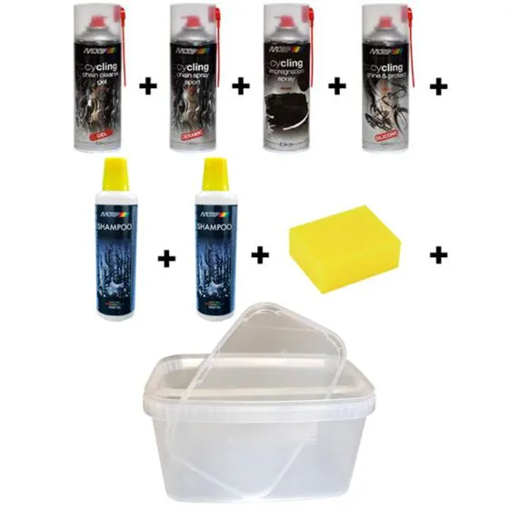 komplet pleje & vaskespand til ladcykler